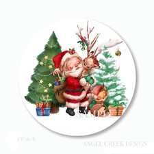 Classic Santa and Friends Christmas Scrapbook Stickers Labels Envelope Seals
