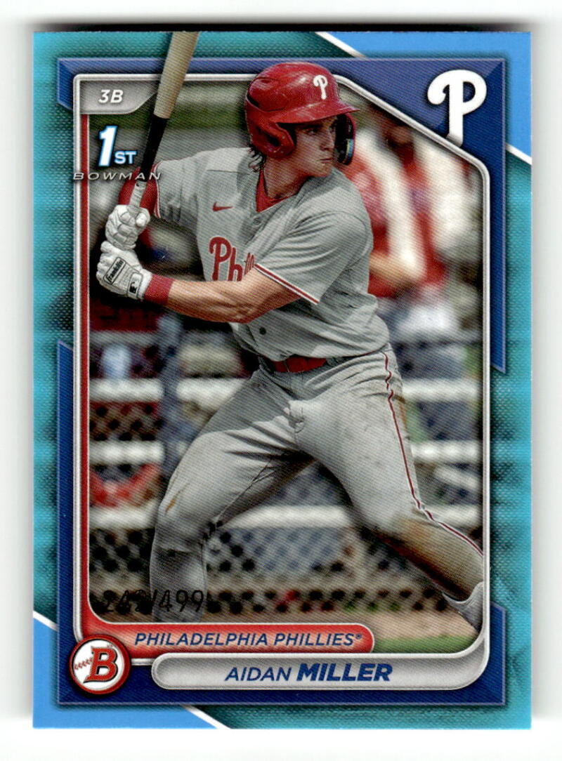 2024 Bowman Prospects Sky Blue #BP-27 Aidan Miller /499 Phillies