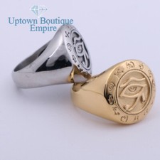 Egyptian Egypt Eye of Horus Men's Stainless Steel Symbol Ring Size:8-13 AG