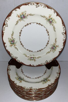 Empress China EMP41 Japan Flower Garland Maroon Pattern Dinner Plate 9 3/4 