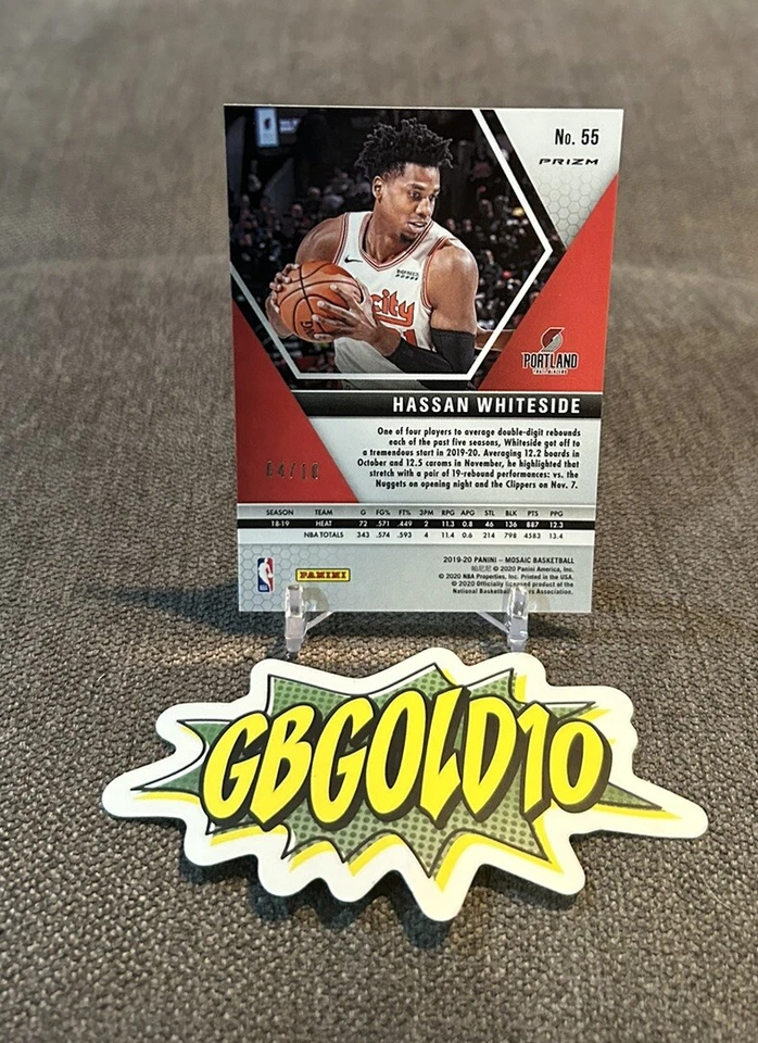 2019-20 Mosaic Basketball Haasan Whiteside Gold Disco /10 - Image 2 of 3