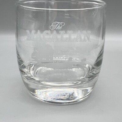 The Macallan Highland Single Malt Scotch Whiskey Tumbler Glass Round EUC