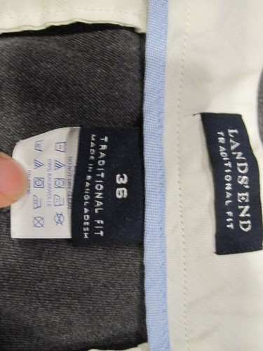 Neu mit Etikett Lands End graue Herrenhose traditionelle Passform 36 x 32 ~ 9622 - Bild 2 von 6