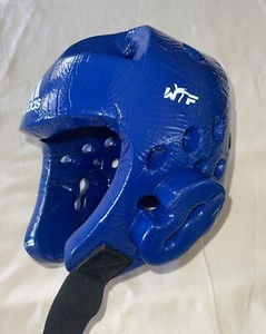Adidas Taekwondo Blue Head Gear WTF Approved Guard Medium, Great Condition