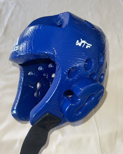 Adidas Taekwondo Blue Head Gear WTF Approved Guard, Medium, Great Condition