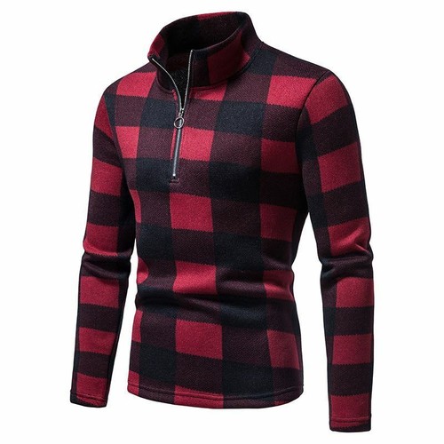 Plaid Zip Neck Jumper - Picture 6 of 11