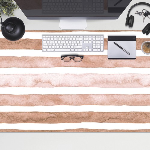 Large Writing Full Desk Top Mat Pad for Laptop Mouse School 100x50 Brown stripes - Afbeelding 1 van 4