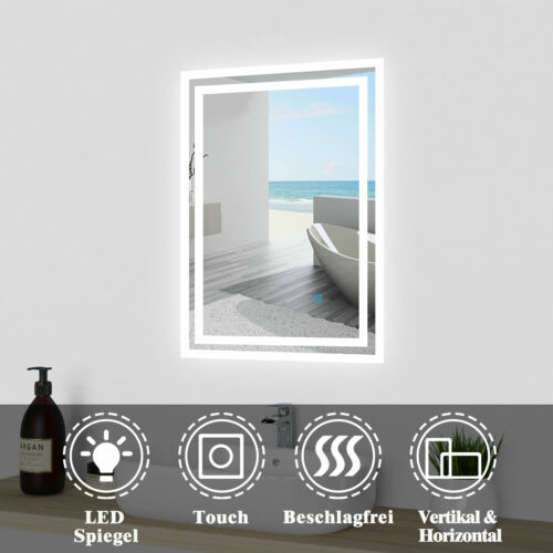 Illuminated Bathroom LED Mirror with Demister Touch Control Backlit IP44 Lights