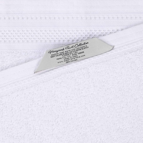 Honeycomb Textured Waffle Border Cotton Medium Weight Hand Towels, Set of 6 - 第 11/94 張圖片