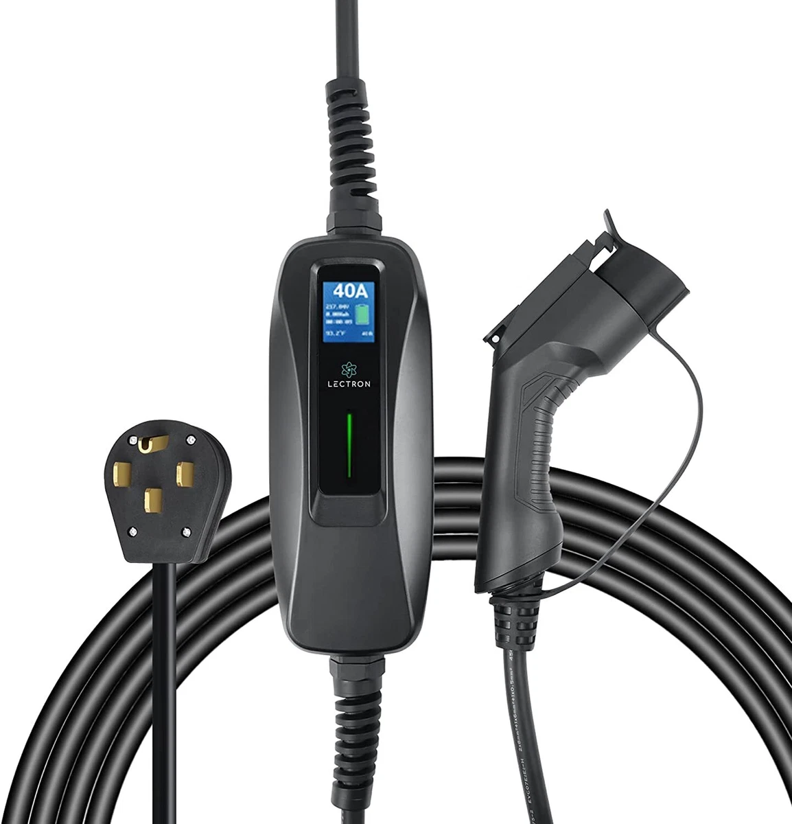 VEVOR Level 2 EV Charger, 32 Amp 110-240V, Portable Electric Vehicle  Charger with 25 ft J1772 Charging Cable NEMA 14-50 Plug, 10/16/20/24/32A