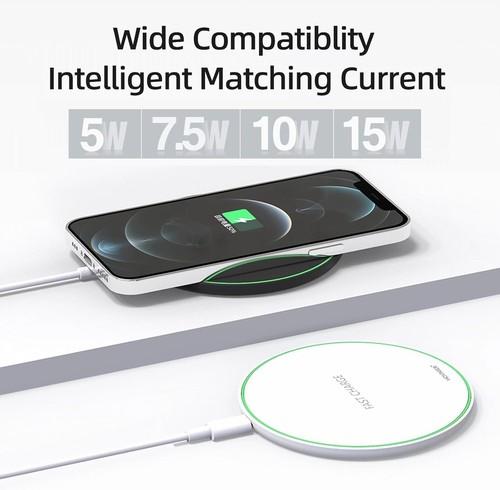 15W Fast Wireless Charger, HOVNIER Wireless Charging Pad for iPhone 15 14 13 12 - Picture 2 of 8