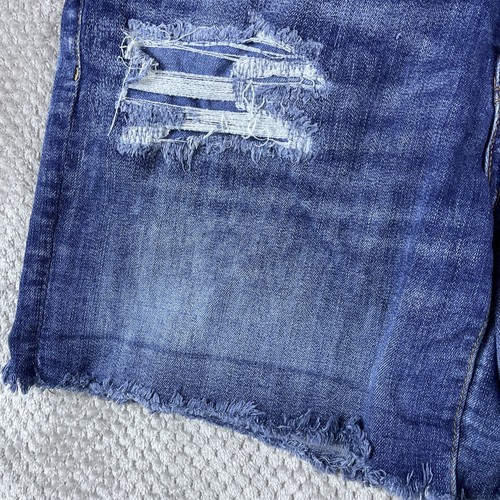 American Eagle Women Shorts 12 Distressed Midi Cut Off Jorts Mid Rise Stretch - Picture 9 of 18