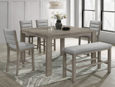 Renwick Counter Height Table & 4) Chairs; Optional Bench; Gray; 18