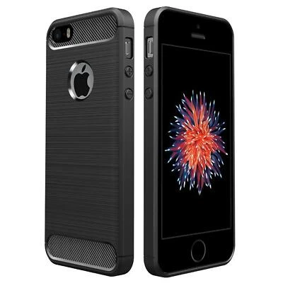 ATS-DISCOUNTER Schutzhülle Für Apple iPhone 5 5s SE Handy Hülle Tasche Cover Case Schwarz Matt