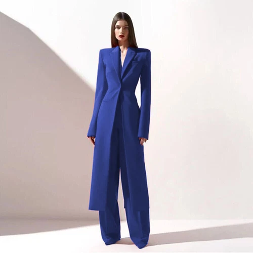 Fashion Women's Suit Long Jacket 2 Pieces Formal Wedding Party Ladies Work Wear - Picture 7 of 32