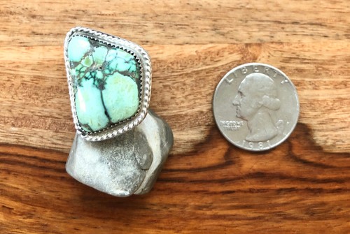 Southwestern Handmade Sterling Silver Green Variscite Turquoise Cabochon Ring