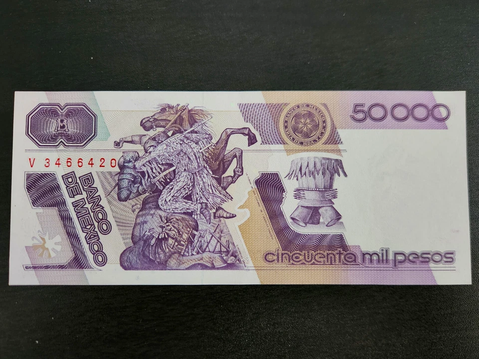 BILLETE MÉXICO 50.000 PESOS - CUAUHTÉMOC 1990 - UNC - P# 93b --- [127] Foto 3 de 3