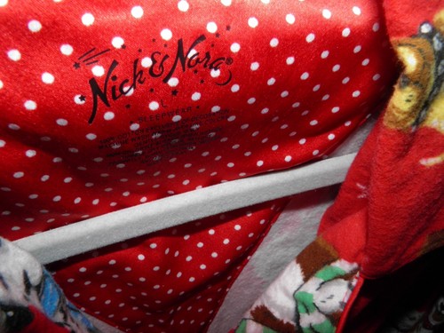 Nick & Nora Flannel Christmas Dogs Sleep Shirt Size Large Long Sleeve Red VGUC - Picture 5 of 6