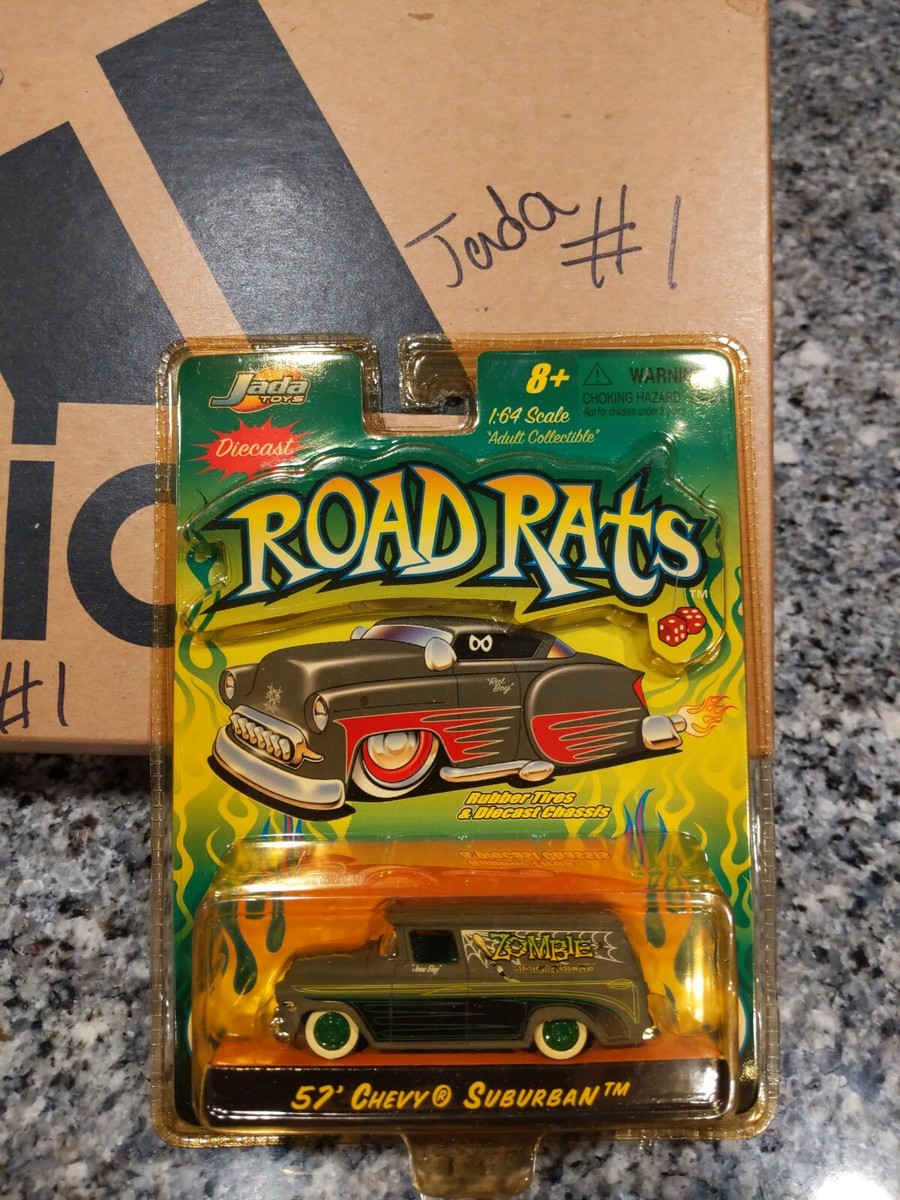JADA ROAD RATS '57 CHEVY SUBURBAN (ZOMBIE) w/RUBBER TIRES NEW VHTF