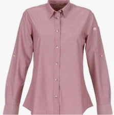 Chef Works Women's Chambray Shirt Dusty Rose Pink-Small