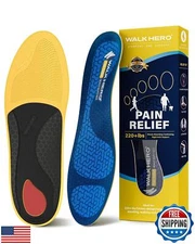 WalkHero Heavy Duty Orthotics Insoles, Remain Comfortable After Standing All 