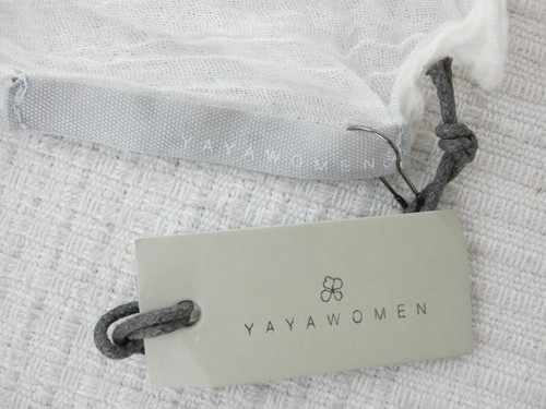 Yaya Women Scarf Stole White Cotton Gauze Grey Geometric Embroidery 100X200 cm - Picture 4 of 6