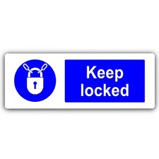 Aluminium Sign-Keep Locked-Metal-Door Notice Business Safety Gate Lock Key Code
