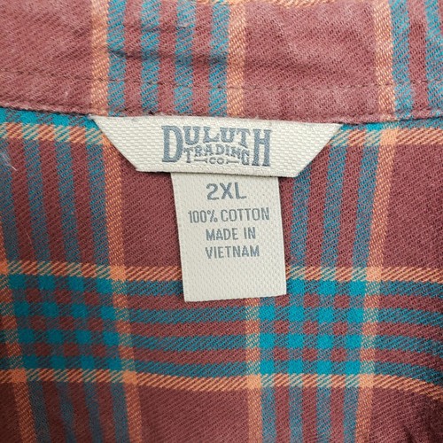 Camisa de franela Duluth Trading Co Free Swingin para mujer 2XL naranja - Imagen 6 de 7