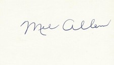Mel Allen- Signed Notecard (Sportscaster)