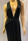 NEW ROBERTO CAVALLI BLACK DEEP PLUNGE RACERBACK WRAP MAXI DRESS SZ IT 40