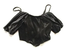 Shein Women's MOD Cold Shoulder High Low Crop Cami Top CG2 Black Large 