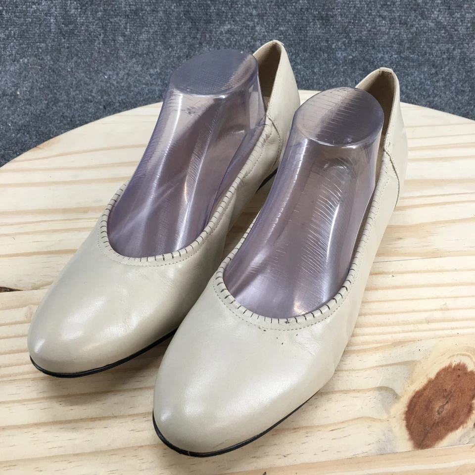 Zapatos de tacón Naturalizer para mujer 12 B Roslyn Bone elásticos 465N86 cuero beige Foto 3 de 4