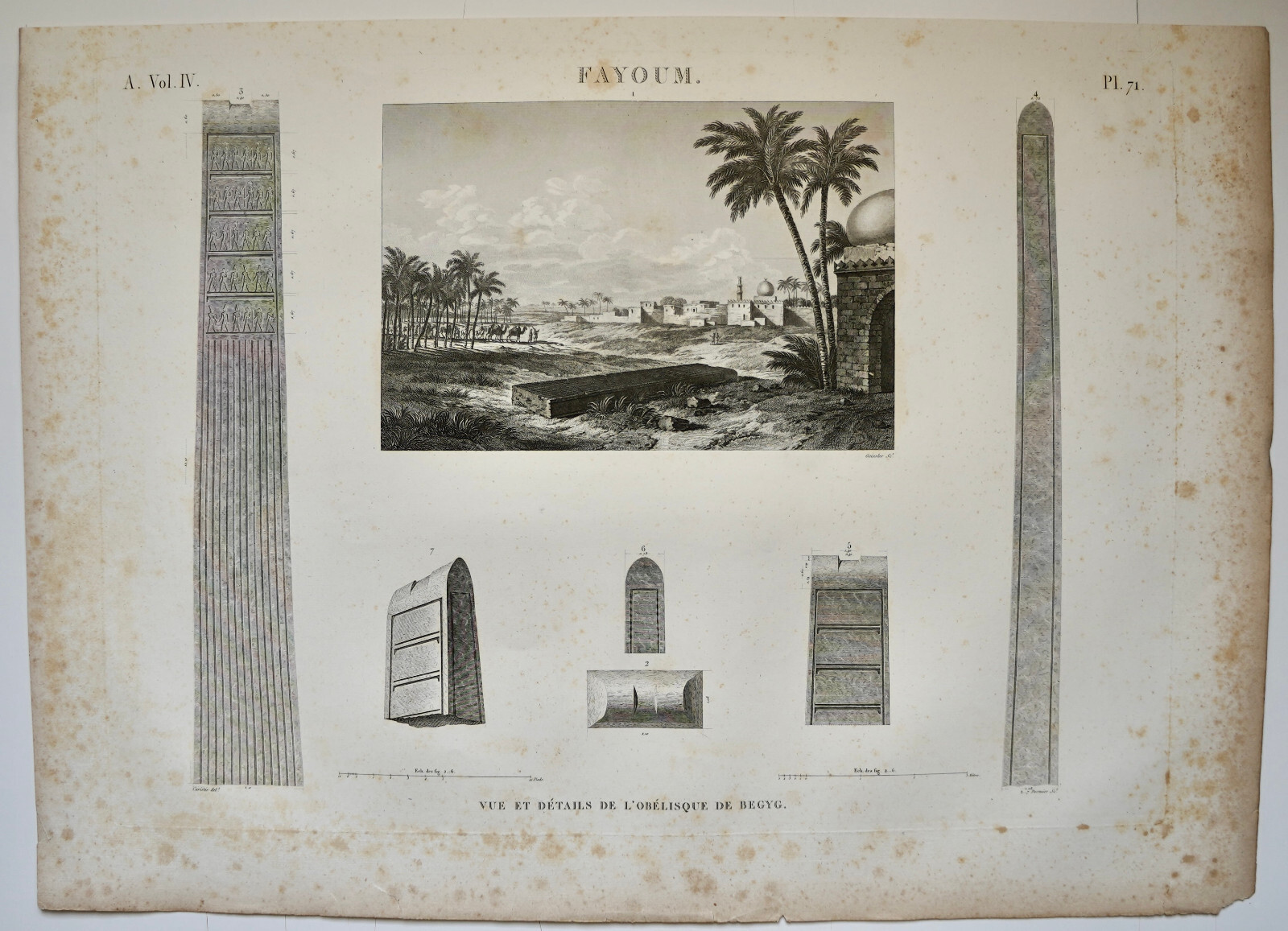 DESCRIPTION EGYPTE NAPOLEON ORIGINAL 1821 FAYOUM. (pl. 71, A. vol. IV).