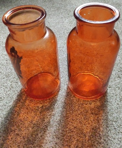 Halloween Little Monsters Tealight Lantern Jars Orange Glass Light Up Ornaments - Picture 5 of 11