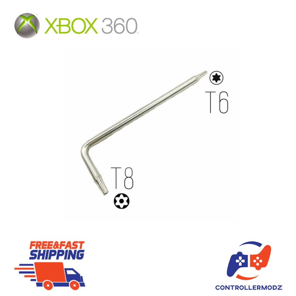 CUSTOMCONTROLLERMODZ Torx T8 T6 Security Screwdriver Allen Key PS3 PS4 PS5 Console Repair