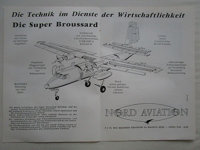 10/1962 PUB NORD LUFTFAHRT FLUGZEUG MAX HOLSTE SUPER BROUSSARD ORIGINAL DEUTSCHE ANZEIGE