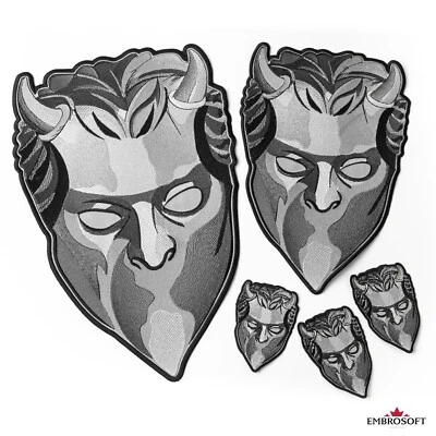 EMBROSOFT CANADA CORP. Ghost Band Nameless Ghoul Mask Heavy Metal Doom Hard Rock Embroidered Patch Iron