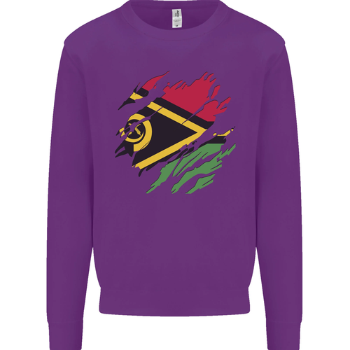 Torn Vanuatu Flag Day Football Kids Sweatshirt Jumper - Picture 20 of 94