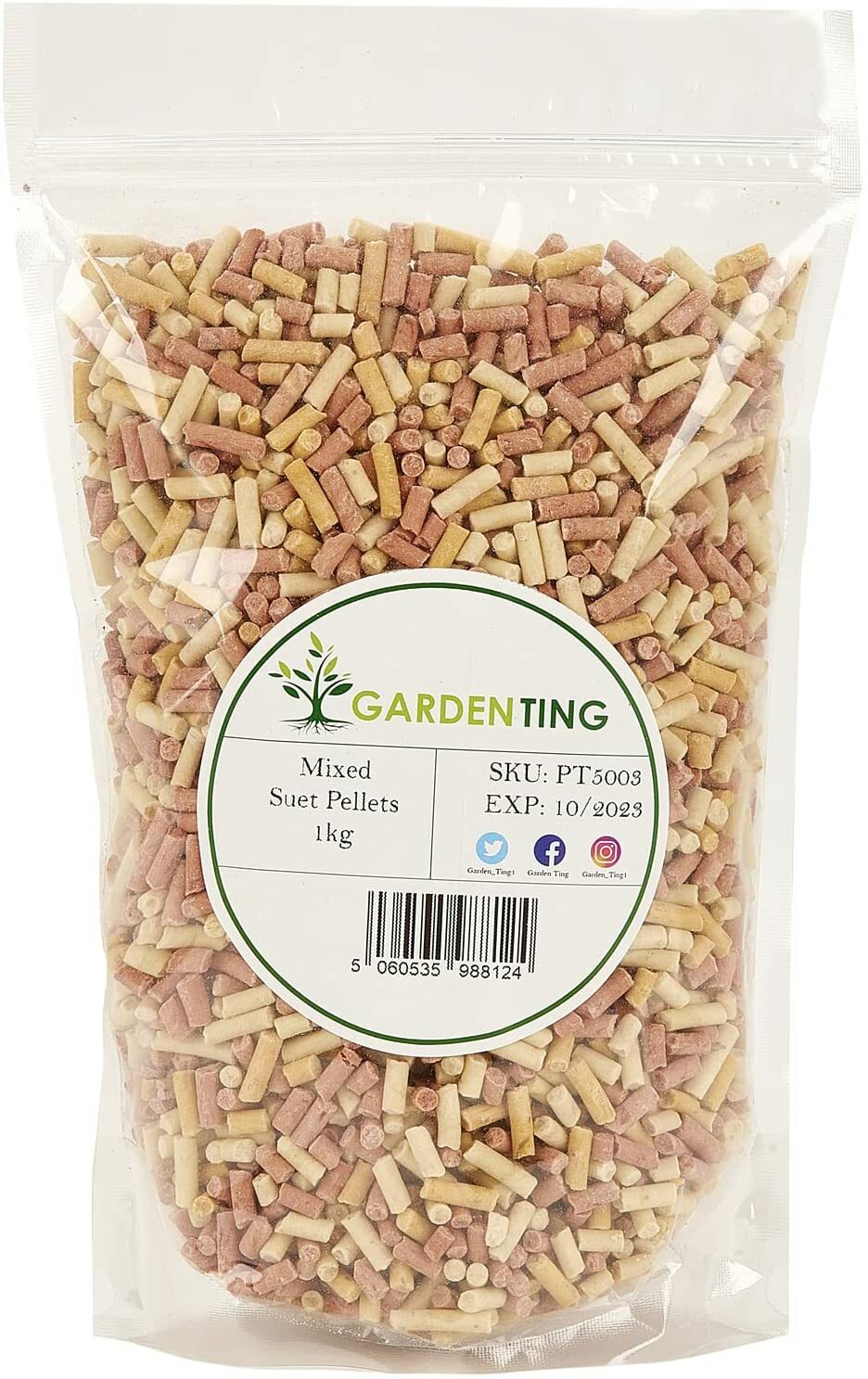 Mixed Suet Pellets Wild Bird Food All Seasons High Energy Feed, 1KG Bag