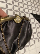 Damen Antiktasche Schwarz Nylon Messing /Hardware+Steine Und Kette Messing.