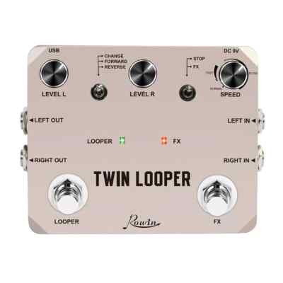 Rowin Twin Looper LTL-02 E-Gitarre Effektpedal Loop-Pedal mit Reverse