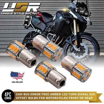 Can-Bus Error Free 8x Bright LED Amber Front + Rear Bulbs For 08-20 BMW / KTM