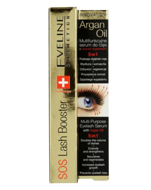 Eveline Cosmetics SOS Lash Booster Eyelash Serum 5 in 1 with Argan Oil