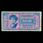Us Mpc Military Payment Certificate 25 Cents Series 541 Banknote War Paper Money
