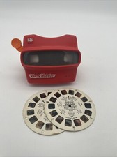 Vintage View Master 3D Viewer Red Classic Viewmaster Toy Slide Viewer W 2 Reels