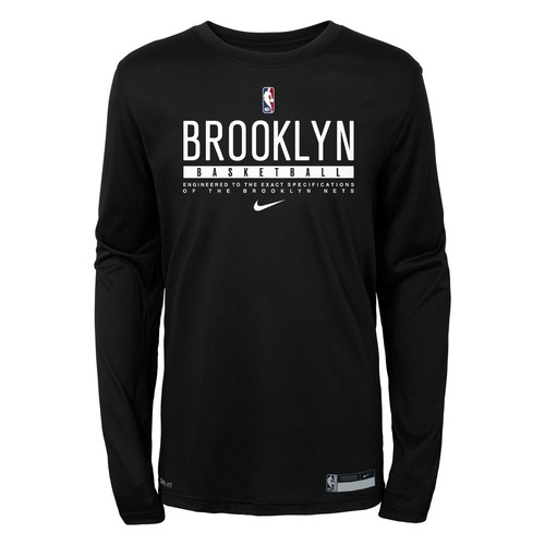 Nike NBA Youth (8-20) Brooklyn Nets Practice Long Sleeve T-Shirt - Picture 1 of 4