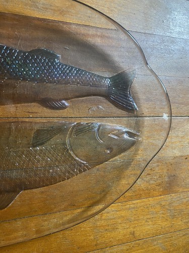 1970's Goran & Warff For Kosta Boda Swedish Art Glass Fish Serving Platter 20 in - Picture 3 of 9