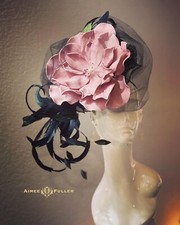 Kentucky Derby Hat Fascinator Mauve Pink Flower Royal Ascot Melbourne Cup Easter
