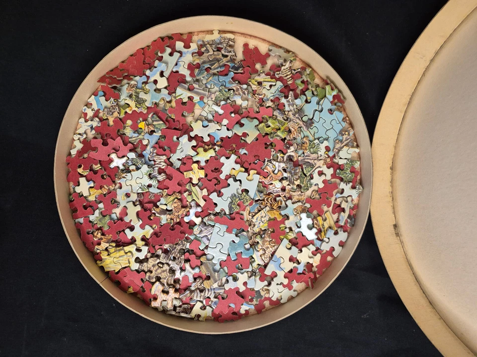 Vintage Springbok Circular Puzzle Owls 1973 2 Pieces Missing - Image 3 of 4