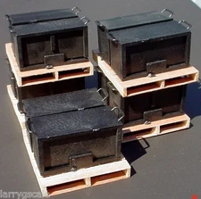 Steel Handled Chest Miniatures (2) w Pallet 1/24 Scale G Diorama Accessory Item